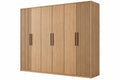 Armadio 240 x 60 x 220 cm effetto legno rovere a 6 ante con pannelli scanalati