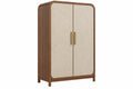 Armadio guardaroba 100 x 55 x 190 cm effetto legno noce e beige con ante rivestite
