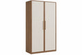 Armadio 100 x 55 x 200 cm in legno marrone e bianco a 2 ante stile moderno