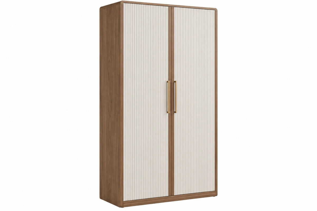 Armadio 100 x 55 x 200 cm in legno marrone e bianco a 2 ante stile moderno