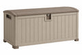 Cassapanca da esterno 120 x 56 x 60 cm in plastica tortora effetto legno con coperchio