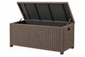 Cassapanca da esterno 120 x 50 x 60 cm in rattan sintetico marrone con coperchio sollevabile