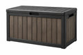 Cassapanca da esterno 120 x 60 x 63 cm in resina nero/marrone con coperchio