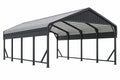 Carport 600 x 300 x 270 cm in acciaio grigio antracite - tettoia per auto da esterno