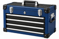 Cassettiera portautensili 60 x 30 x 35 cm in acciaio blu con 4 cassetti e maniglie