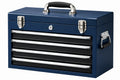 Cassettiera portautensili 50 x 25 x 30 cm in acciaio blu con 4 cassetti e serratura
